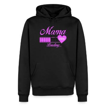 Mama 2026 Loading Herz - Männer Premium Bio Hoodie - Schwarz - Vorne - Nico (187cm)