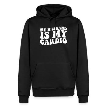 parfaitement imparfait - Sweat à capuche Premium bio Homme - noir - Devant - Nico (187cm)