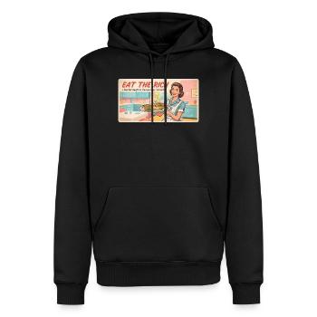 Eat the Rich – Satire rétro - Sweat à capuche Premium bio Homme - noir - Devant - Nico (187cm)