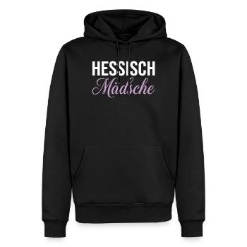 Style de la fille hessoisse - Sweat à capuche Premium bio Homme - noir - Devant - Nico (187cm)