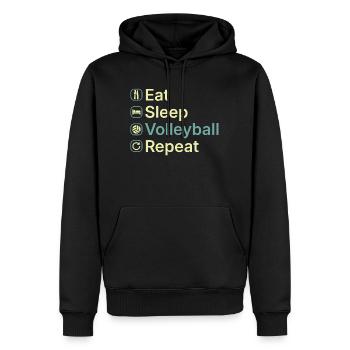 Eat Sleep Volleyball Repeat Funny Volleyball Gift - Men’s Premium Organic Hoodie - black - Front - Nico (187cm)