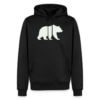 Silhouette d’ours vert doux - Sweat à capuche Premium bio Homme - noir - Devant - Nico (187cm)