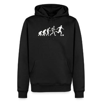 Football Evolution Silhouette Footballer Development - Men’s Premium Organic Hoodie - black - Front - Nico (187cm)