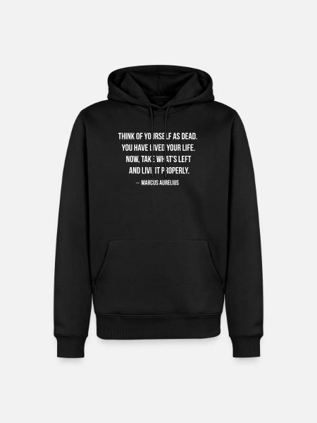 Citation stoïcienne de Marc Aurèle - Sweat à capuche Premium bio Homme - noir