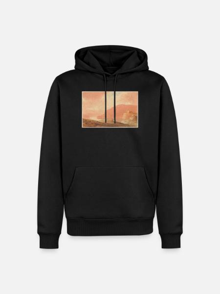 Château sur une rivière - Sweat à capuche Premium bio Homme - noir