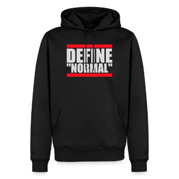 Define Normal Lustig Sarkastisch Definition Grafik - Männer Premium Bio Hoodie - Schwarz - Vorne - Nico (187cm)