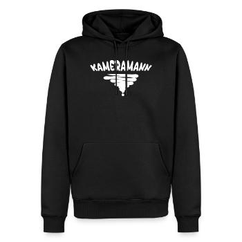 Le caméraman comme style - Sweat à capuche Premium bio Homme - noir - Devant - Nico (187cm)