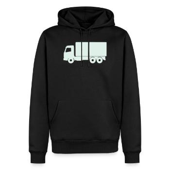 Silhouette du camion Mint - Sweat à capuche Premium bio Homme - noir - Devant - Nico (187cm)