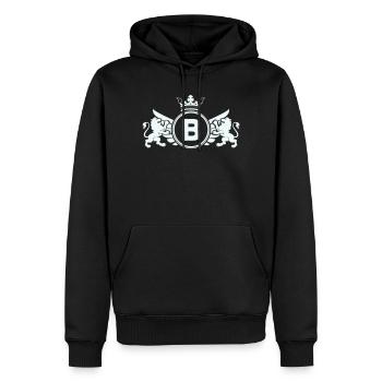 Blason impérial avec couronne de lion - Sweat à capuche Premium bio Homme - noir - Devant - Nico (187cm)