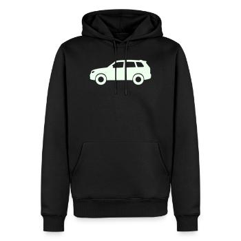 Silhouette de voiture pastel - Sweat à capuche Premium bio Homme - noir - Devant - Nico (187cm)