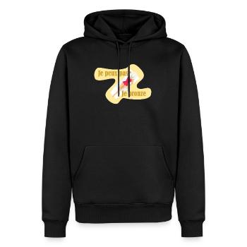 Je peux pas je bronze - Sweat à capuche Premium bio Homme - noir - Devant - Nico (187cm)