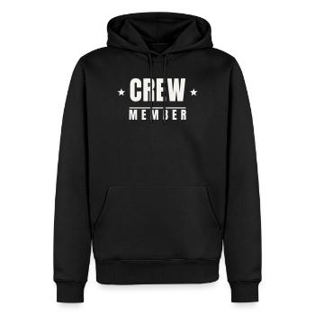 Crew Member Stars Badge Team Staff Event Festival - Men’s Premium Organic Hoodie - black - Front - Nico (187cm)