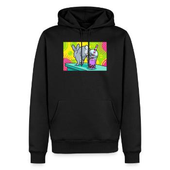 Bubble Tea Boba Drôle de Lapin mignon - Sweat à capuche Premium bio Homme - noir - Devant - Nico (187cm)
