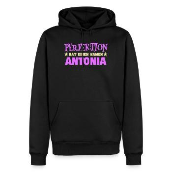 Frauenname Antonia - Männer Premium Bio Hoodie - Schwarz - Vorne - Nico (187cm)