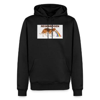 Beagle mit Regenbogenstrahl - Männer Premium Bio Hoodie - Schwarz - Vorne - Nico (187cm)