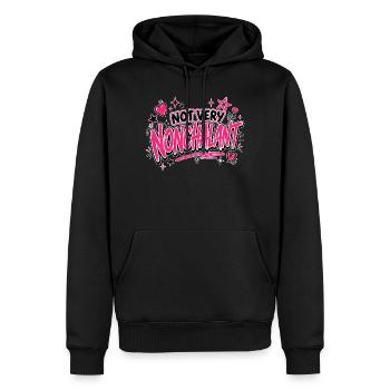 Pas très nonchalant écriture rose néon - Sweat à capuche Premium bio Homme - noir - Devant - Nico (187cm)