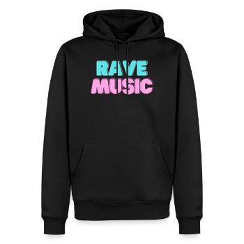 Musique rave Neon 3D - Sweat à capuche Premium bio Homme - noir - Devant - Nico (187cm)
