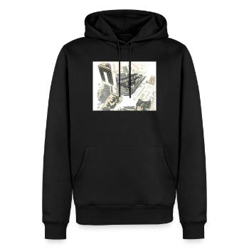 Luftige Stadtarchitektur im Looplayout - Männer Premium Bio Hoodie - Schwarz - Vorne - Nico (187cm)