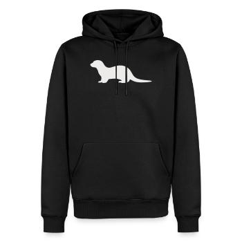 otter_tier_1 - Männer Premium Bio Hoodie - Schwarz - Vorne - Nico (187cm)