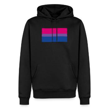 Bisexuelle Pride Flagge - Männer Premium Bio Hoodie - Schwarz - Vorne - Nico (187cm)