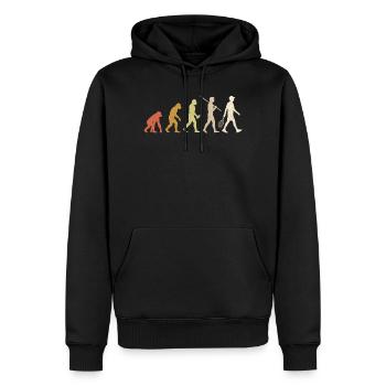 Tennis Evolution Lustiges Tennisspieler-Geschenk - Männer Premium Bio Hoodie - Schwarz - Vorne - Nico (187cm)