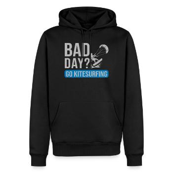 Bad Day? Go Kitesurfing – Kitesurfing T-Shirt für  - Männer Premium Bio Hoodie - Schwarz - Vorne - Nico (187cm)