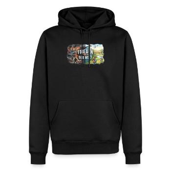 Frieden der Welt - Männer Premium Bio Hoodie - Schwarz - Vorne - Nico (187cm)