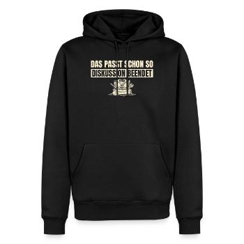 Handwerk Das passt schon so - Handwerker Geschenk - Männer Premium Bio Hoodie - Schwarz - Vorne - Nico (187cm)