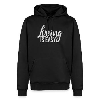 Loving Is Easy Inspirierend Romantisch Spruch Logo - Männer Premium Bio Hoodie - Schwarz - Vorne - Nico (187cm)