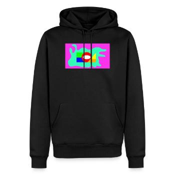 Geometrische Farbblock Collage Neon - Männer Premium Bio Hoodie - Schwarz - Vorne - Nico (187cm)