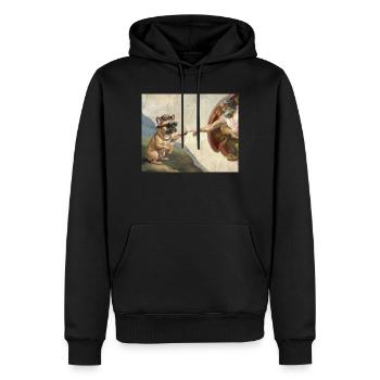 Hund Gottes Hand French Bulldog Hunde meme - Männer Premium Bio Hoodie - Schwarz - Vorne - Nico (187cm)