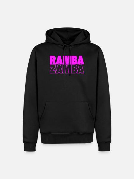 Ramba Zamba Neon Typography - Men’s Premium Organic Hoodie - black