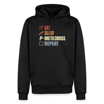 Motocross Routine - Männer Premium Bio Hoodie - Schwarz - Vorne - Nico (187cm)