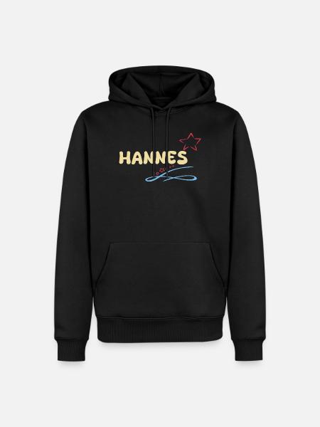 Avec Hannes - Sweat à capuche Premium bio Homme - noir