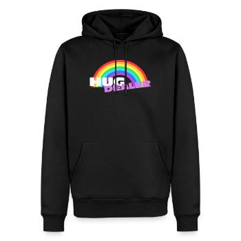 Autocollants Hug Dealer : design arc-en-ciel coloré - Sweat à capuche Premium bio Homme - noir - Devant - Nico (187cm)
