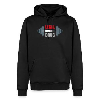 Fitnessstudio-Humor-Heber-Süchtiger - Männer Premium Bio Hoodie - Schwarz - Vorne - Nico (187cm)