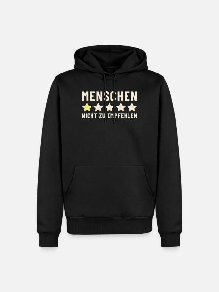 Menschen 1 Stern nicht zu empfehlen - Männer Premium Bio Hoodie - Schwarz