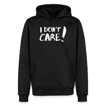 Je m’en fiche (je m’en fiche, je m’en fiche) - Sweat à capuche Premium bio Homme - noir - Devant - Nico (187cm)