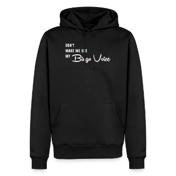 Bingo - Sweat à capuche Premium bio Homme - noir - Devant - Nico (187cm)