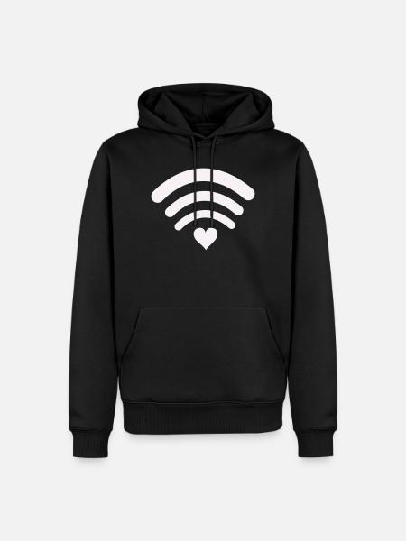 Wifi Love Heart Wifi Design - Men’s Premium Organic Hoodie - black