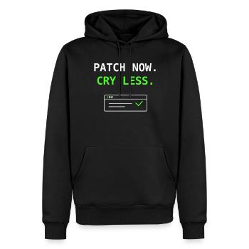 Patch Now Cry Less Mise à jour de sécurité informatique Chemise humoristique ! - Sweat à capuche Premium bio Homme - noir - Devant - Nico (187cm)
