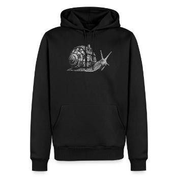 Escargot comestible - Sweat à capuche Premium bio Homme - noir - Devant - Nico (187cm)