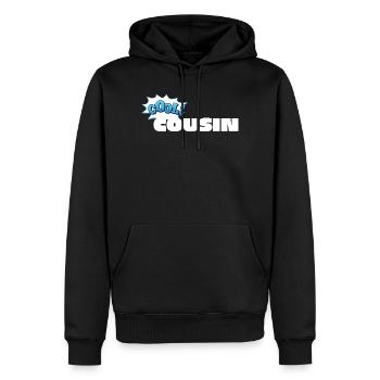 Un design de déclaration de cousin cool pour cousin - Sweat à capuche Premium bio Homme - noir - Devant - Nico (187cm)