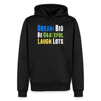 Positive Thinking Inspirational Motivational - Men’s Premium Organic Hoodie - black - Front - Nico (187cm)