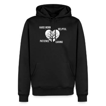 Social Worker Quota Hard Worker Social Work - Men’s Premium Organic Hoodie - black - Front - Nico (187cm)