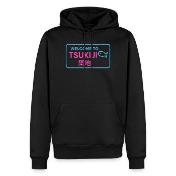 Welcome to Tsukiji - Sweat à capuche Premium bio Homme - noir - Devant - Nico (187cm)