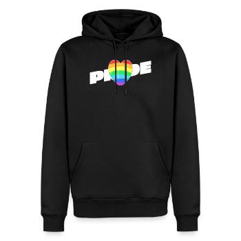 Pride Heart - Rainbow Design - Men’s Premium Organic Hoodie - black - Front - Nico (187cm)