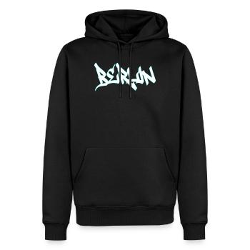 Berlin - Men’s Premium Organic Hoodie - black - Front - Nico (187cm)