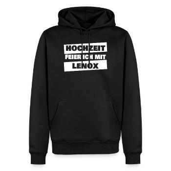 Heiraten Lenox - Männer Premium Bio Hoodie - Schwarz - Vorne - Nico (187cm)