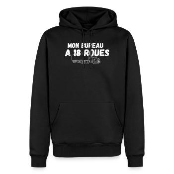Mon Bureau A 18-Roues - Sweat à capuche Premium bio Homme - noir - Devant - Nico (187cm)